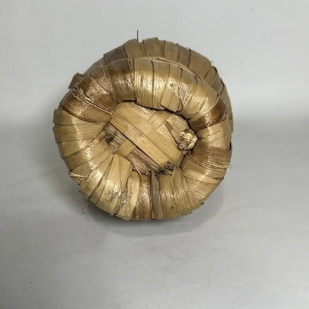 1962 Vintage Del Gamba Chianti Vino Wine Bottle WICKER Rattan Wrap Italy 11x5”